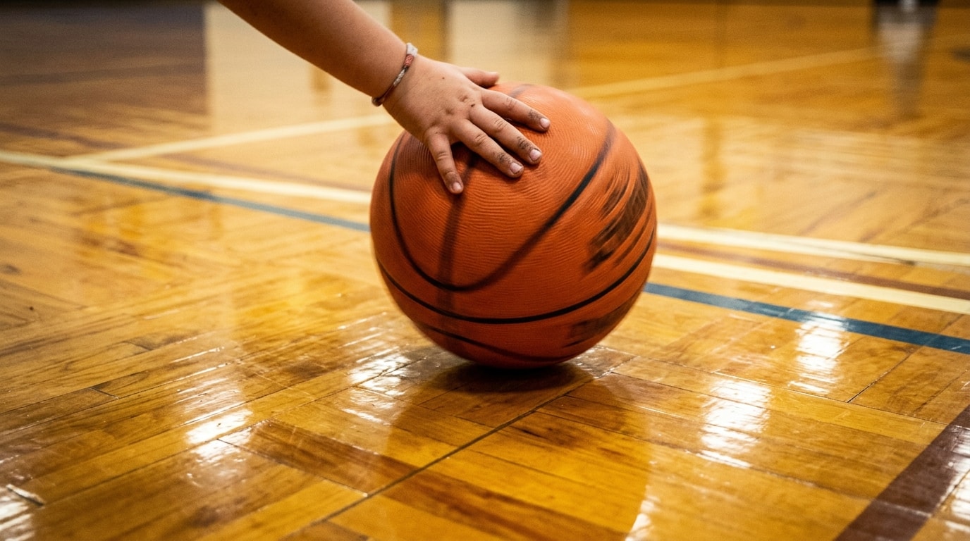 Plano Detalle - Mano Infantil Dribleando el Balón
